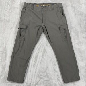 Lee Pants Mens 38x30 Motion Stretch Cargo Regular Straight Hiking Gusset Gray
